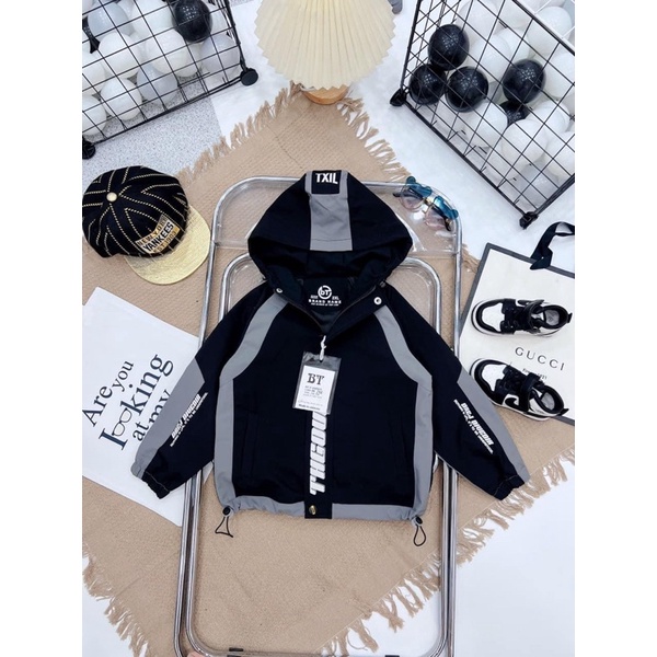 Áo gió thể thao 2 lớp bé trai - bé gái mặc đều đẹp