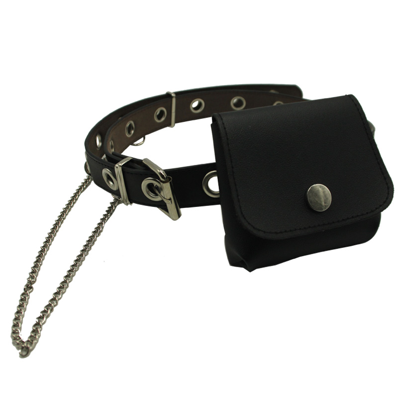 Thắt lưng phối xích và túi đựng đồ phong cách punk 22580