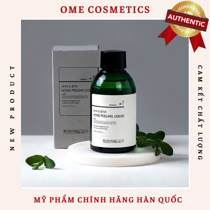 Toner Tẩy Da Chết, Thu Nhỏ Lỗ Chân Lông  AHA &amp; BHA Home Peeling Liqiud ReasonAbeauty Dung tích 125 ml