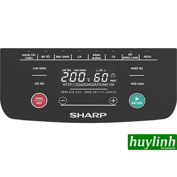 [Mã ELHAMS5 giảm 6% đơn 300K] Nồi chiên không dầu điện tử Sharp KF-AF70EV-ST - 7 lít