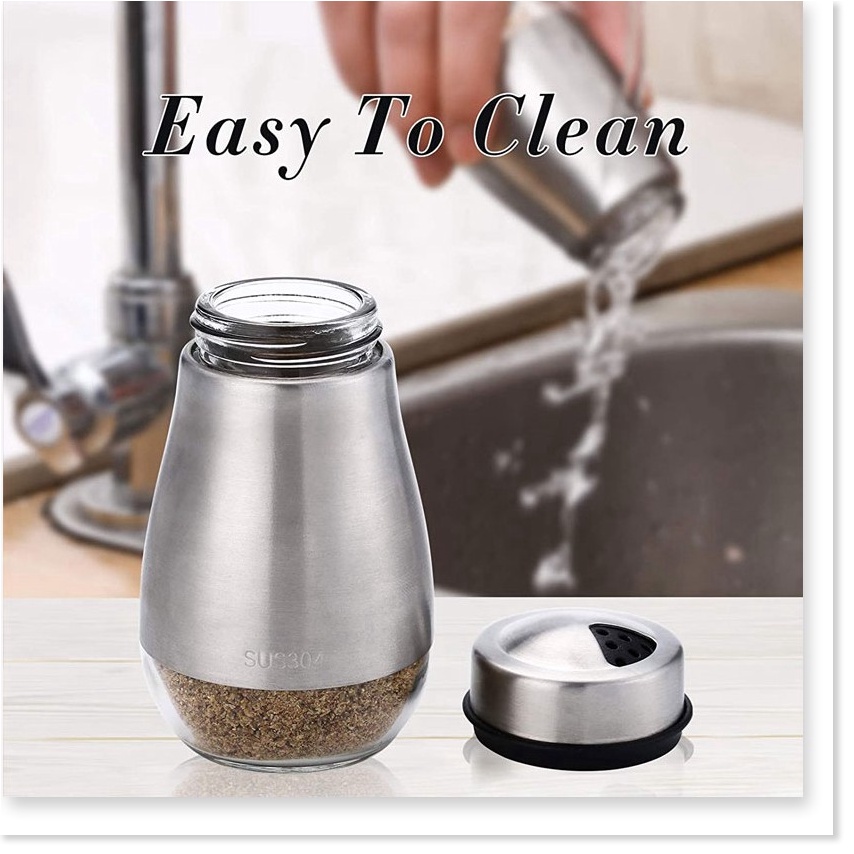 Lọ đựng tiêu, muối 💖GIÁ SỈ💖 Hộp đựng tiêu nắp nhiều ngăn inox 304 9977