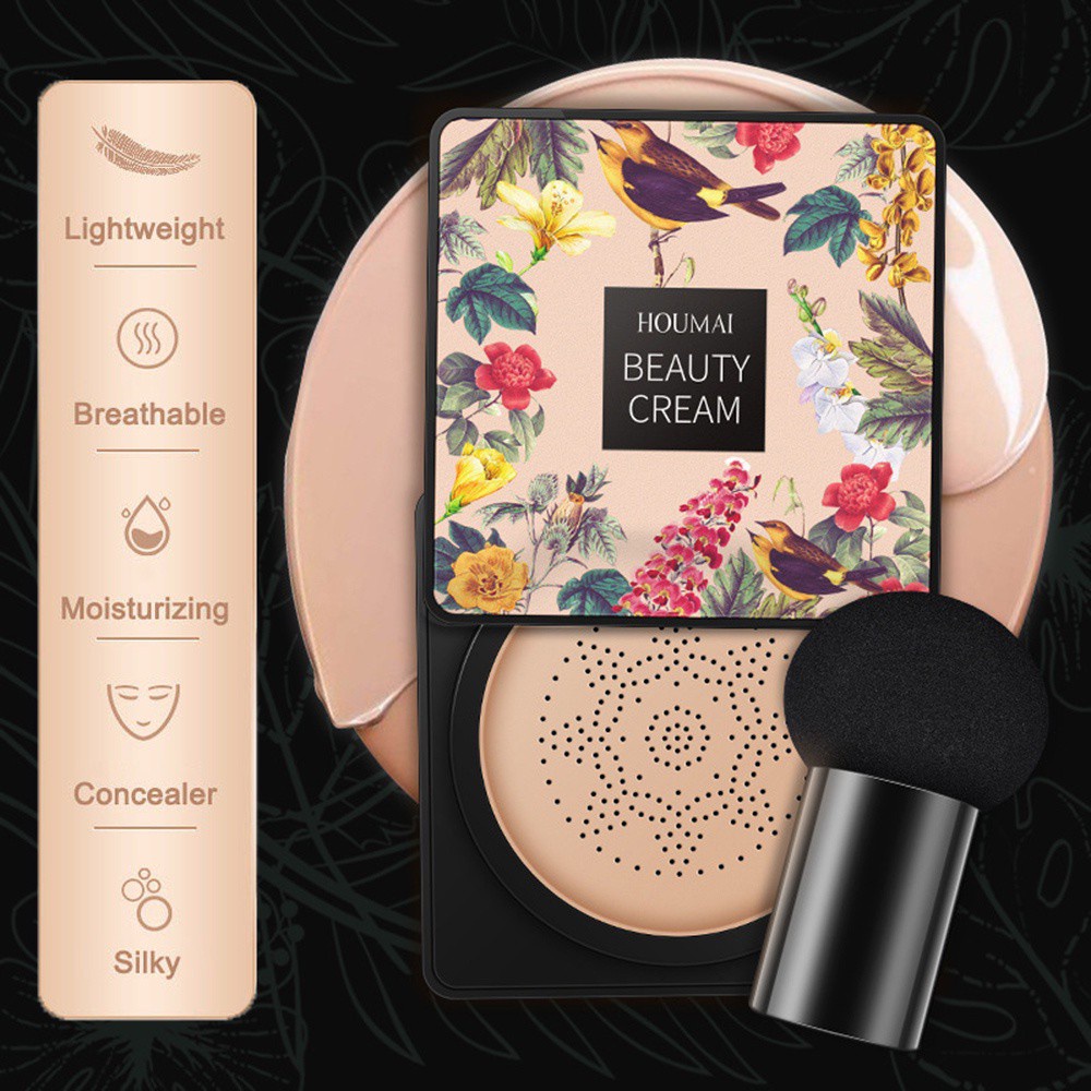 MIHAN1 Fashion With Mushroom Puff Sponge Longlasting Face Makeup Air Cushion BB Cream Women Waterproof Concealer Brightening Foundation