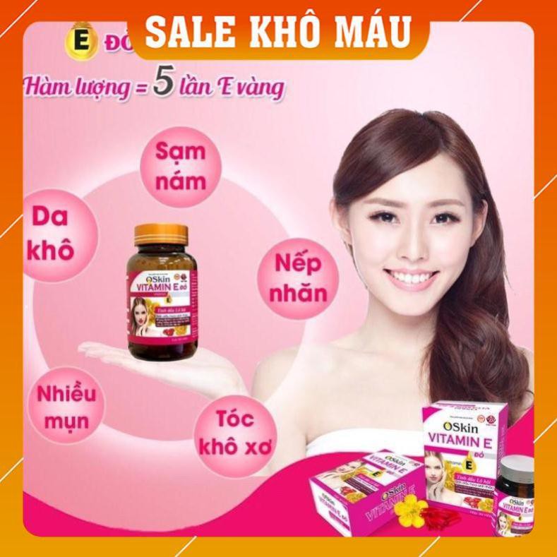 ViTaMin E Đỏ OSKIN chống lão hoá, căng bda, giảm khô hạn, giảm mụn nám tàn nhang, chống chảy xệ tăng cường dưỡng ẩm cho