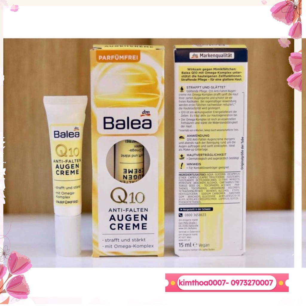 Kem Dưỡng Vùng Mắt Chống Nhắn Chống Thâm Balea