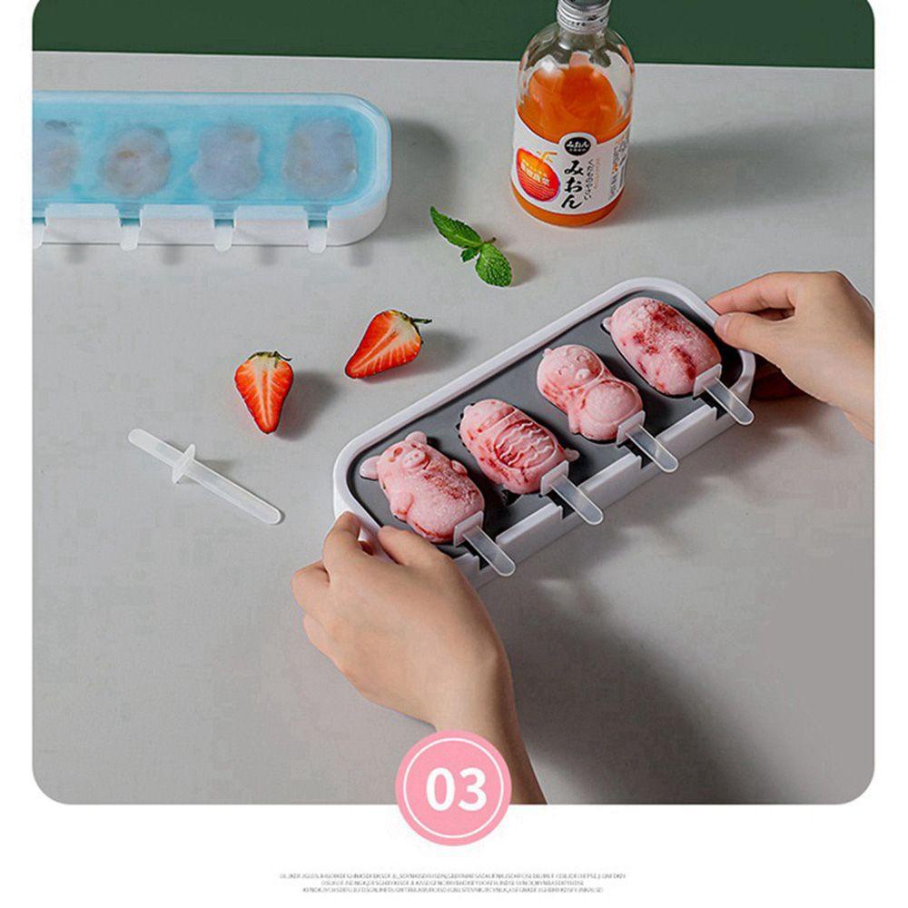 Khuôn Làm Kem Que 4 Ngăn Tiện Lợi