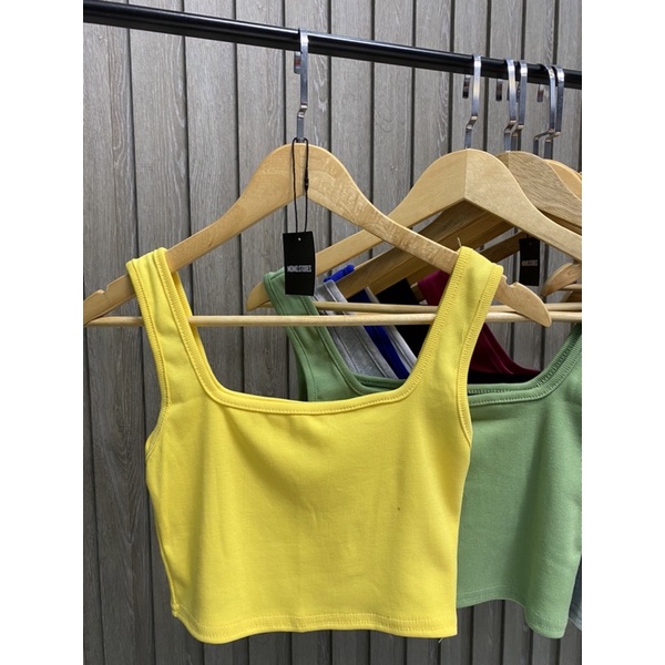 Áo croptop nữ 2 dây cổ chữ U sát nách trẻ trung năng động