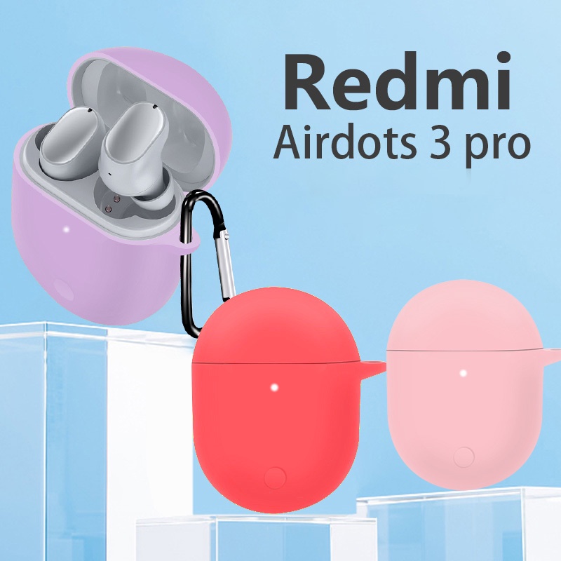 Vỏ silicon mềm bảo vệ hộp sạc tai nghe không dây cho Xiaomi Redmi AirDots 3 Pro có móc khóa