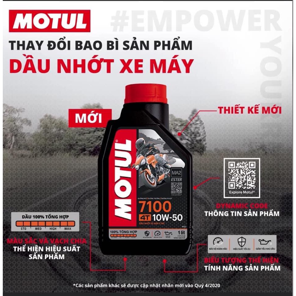 COMBO NHỚT MOTUL 7100 - 1L + XỊT SÊN MOTUL C2 - 150ML