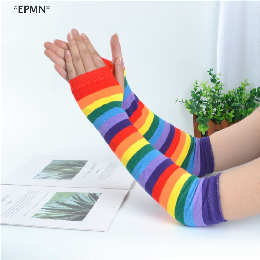 Găng Tay Dài Hở Ngón Dệt Kim Phong Cách Gothic Punk