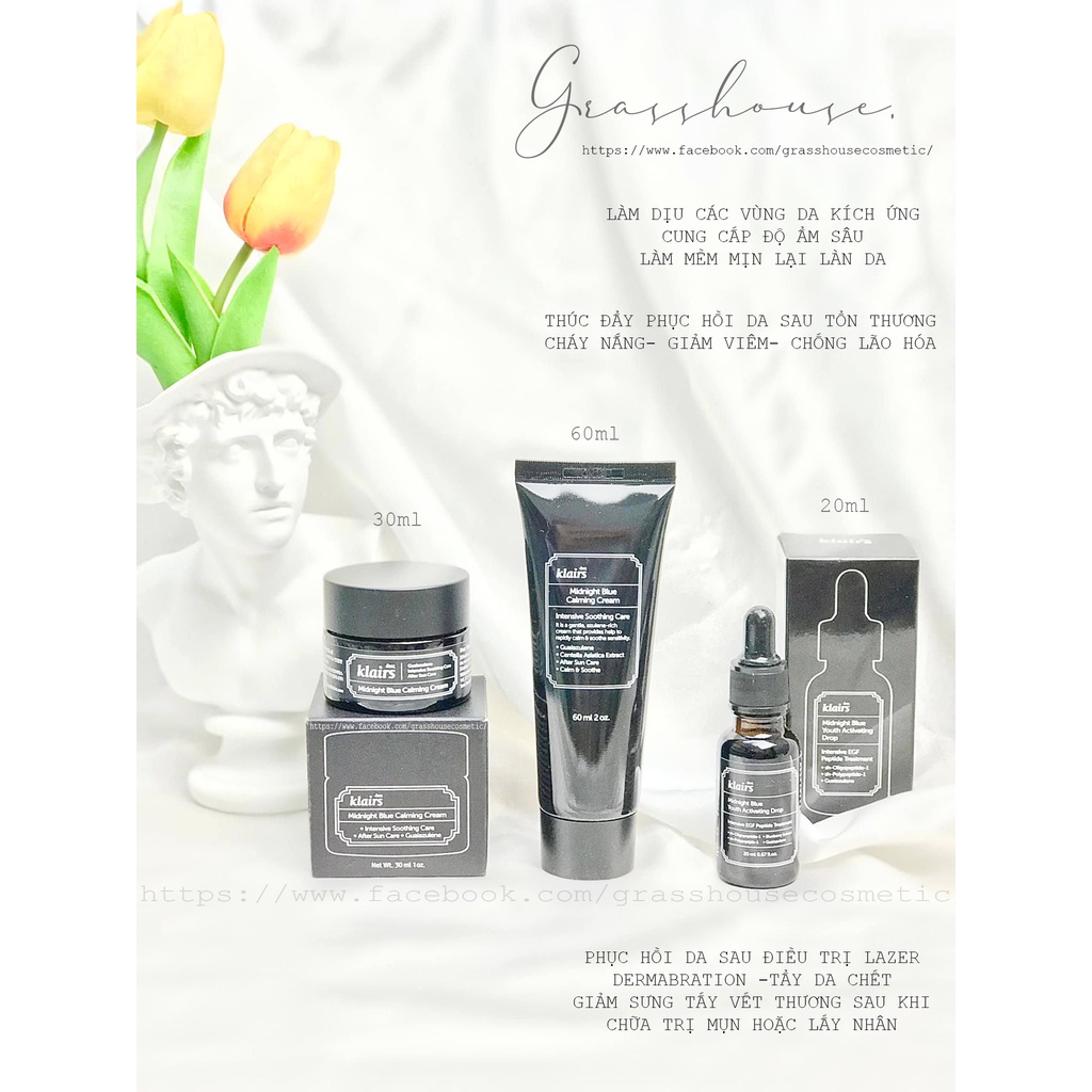 TRỌN BỘ KEM DƯỠNG KLAIRS MIDNIGHT BLUE