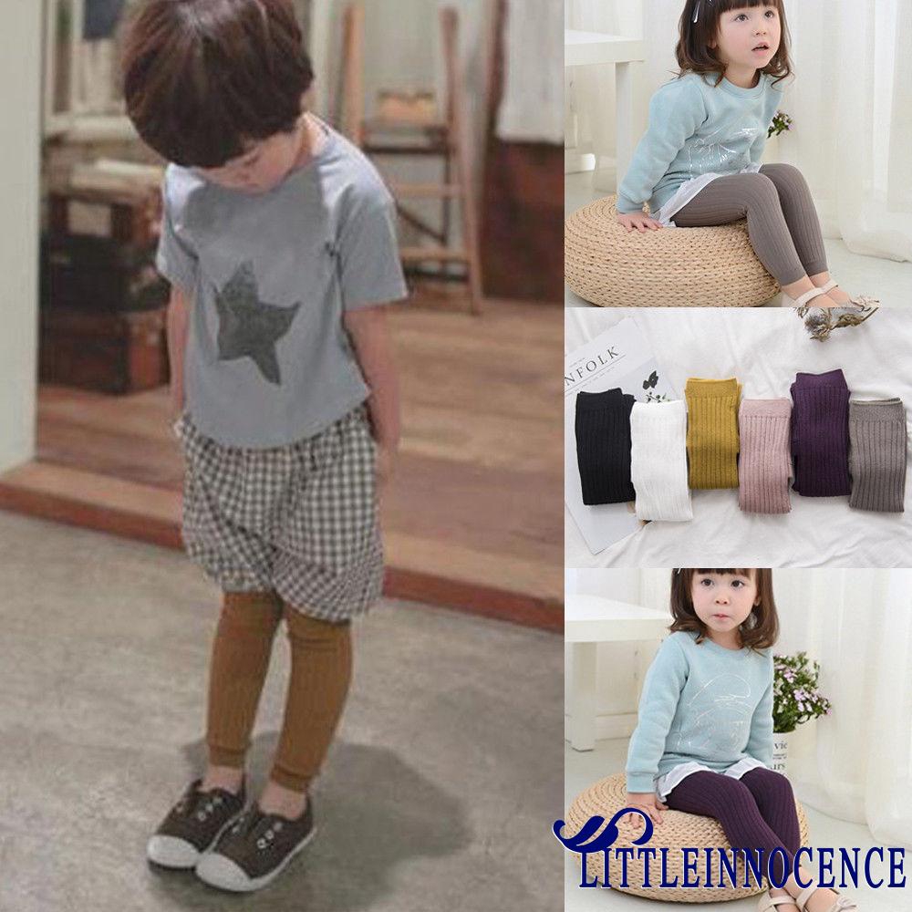 Quần tất vải cotton pha màu trơn mềm mại giữ ấm dễ thương cho bé