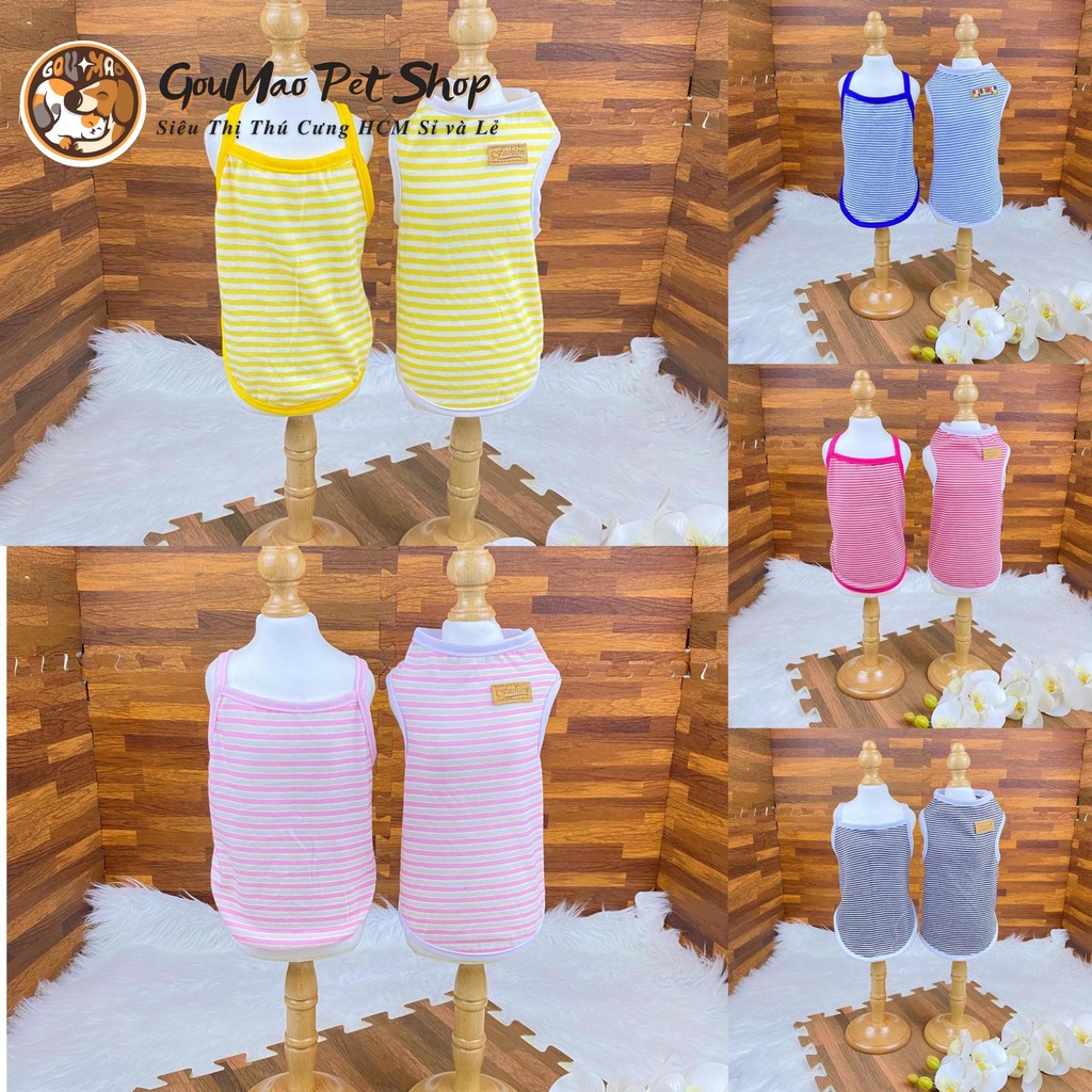 BA LỖ DÂY THUN SỌC ĐỦ MÀU DÀNH CHO CHÓ MÈO - GOUMAO PET