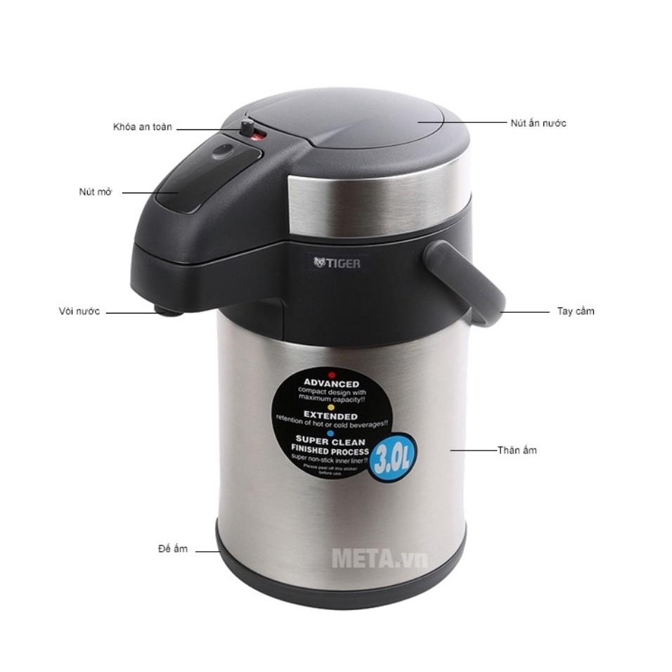 Bình thủy giữ nhiệt bấm rót Tiger MAA-A302 3 lít