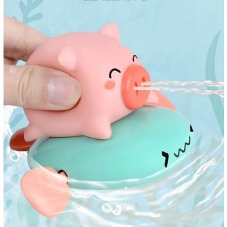 [XẢ KHO+FREE SHIP]  Đồ chơi nhà tắm Lợn con chèo thuyền phun nước chú lợn nước đi bơi
