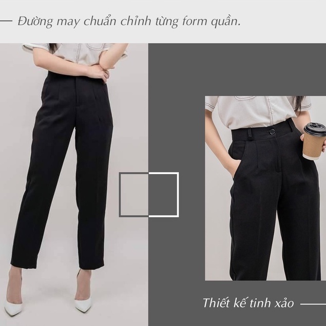 Quần tây nữ lưng cao FMSTYLE baggy công sở gấu bằng 88 đi học đi làm chất tuyết mưa Vitex cao cấp Hàn Quốc 23031010