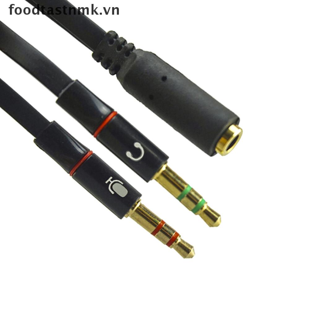 Bộ chia 3.5 Mm Y 2 đầu cắm sang 1 cổng cắm tai nghe mic âm thanh