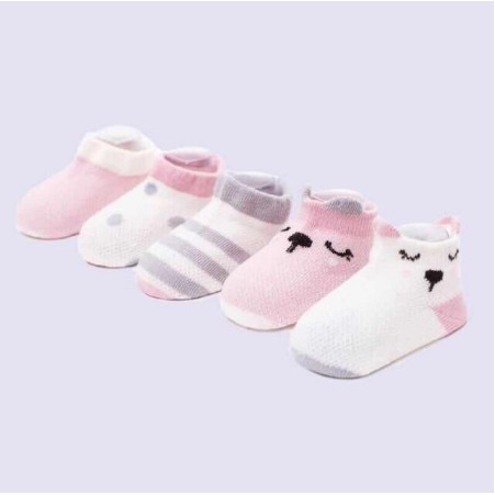 Set 5 Đôi Tất Robibabi 100% Cotton Cho Bé