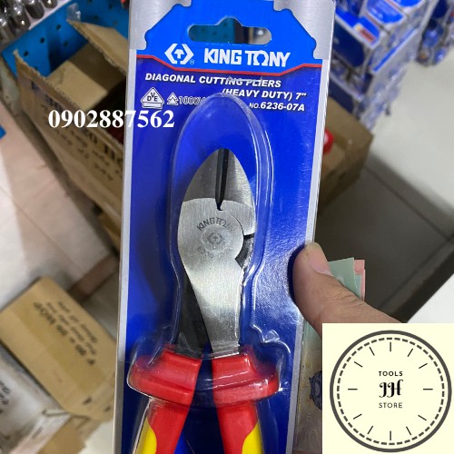 Kìm cắt Kingtony 6236-07A 7 inch (cán đỏ vàng) hàng đặc biệt