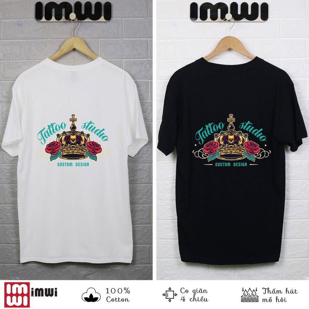 Áo thun hoa hồng cổ tròn TS2106425 vải Cotton 100% - Co giãn 4 chiều - Hàng cao cấp