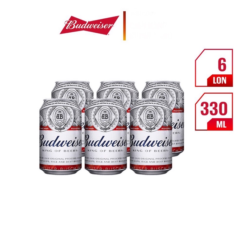 Bia Lon Budweiser Lốc 6 x 330ml | Chính Hãng