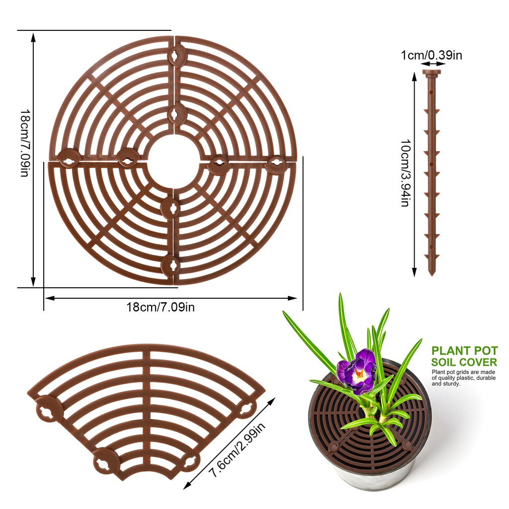 Set 3 nắp nhựa bảo vệ đất trồng cây tiện dụng 13*11*2cm
