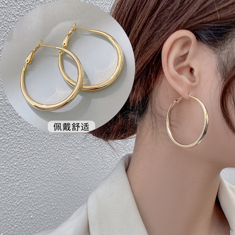 Bông Tai Mạ Bạc 925 Hình Tròn Thời Trang Cá Tính