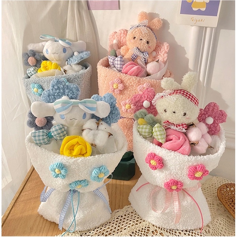 🌸 Bó hoa nhồi bông dễ thương dùng làm quà tặng - Hoa gấu bông xinh xắn 🌸