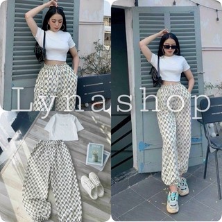 🍉Sét đồ nữ🍉 Bộ Áo Croptop Kèm Quần Jogger YN Set Quần Áo Nữ🍉 bộ đồ nữ sang chảnh, tiểu thư mặc đi chơi thoải mái,xinhhhh