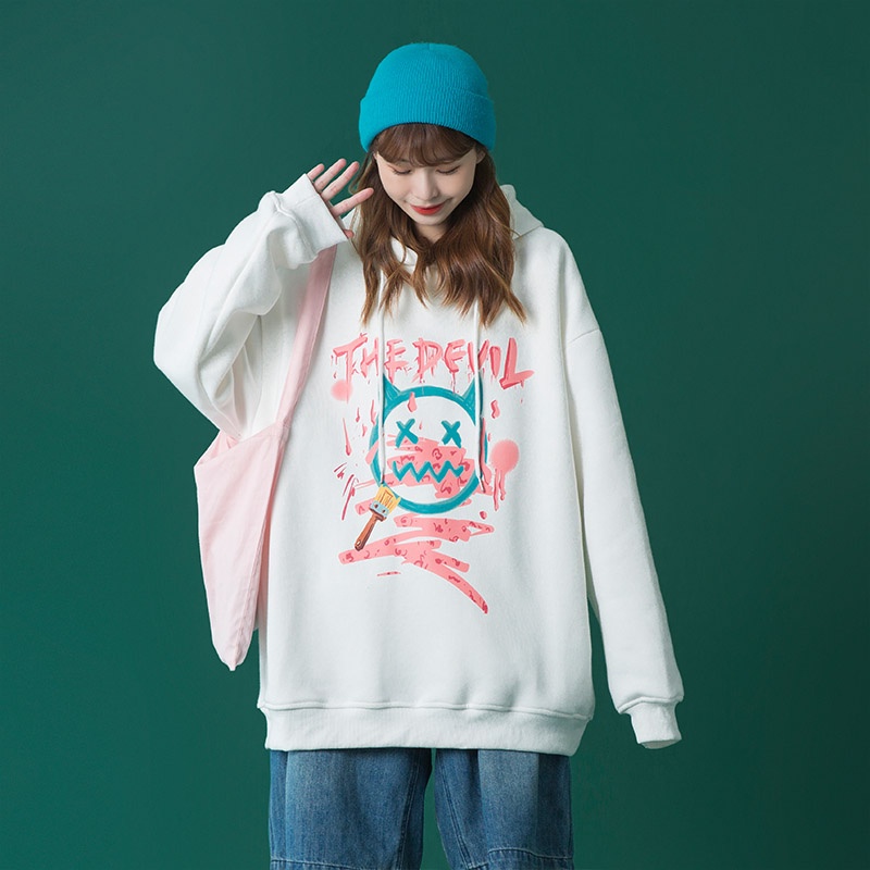 IELGY  Áo Hoodie Mỏng Dáng Rộng Phong Cách Hàn Quốc Cho Nữ