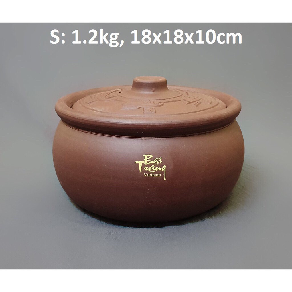 Nồi đất kho cá nấu cơm Bát Tràng phi 16cm
