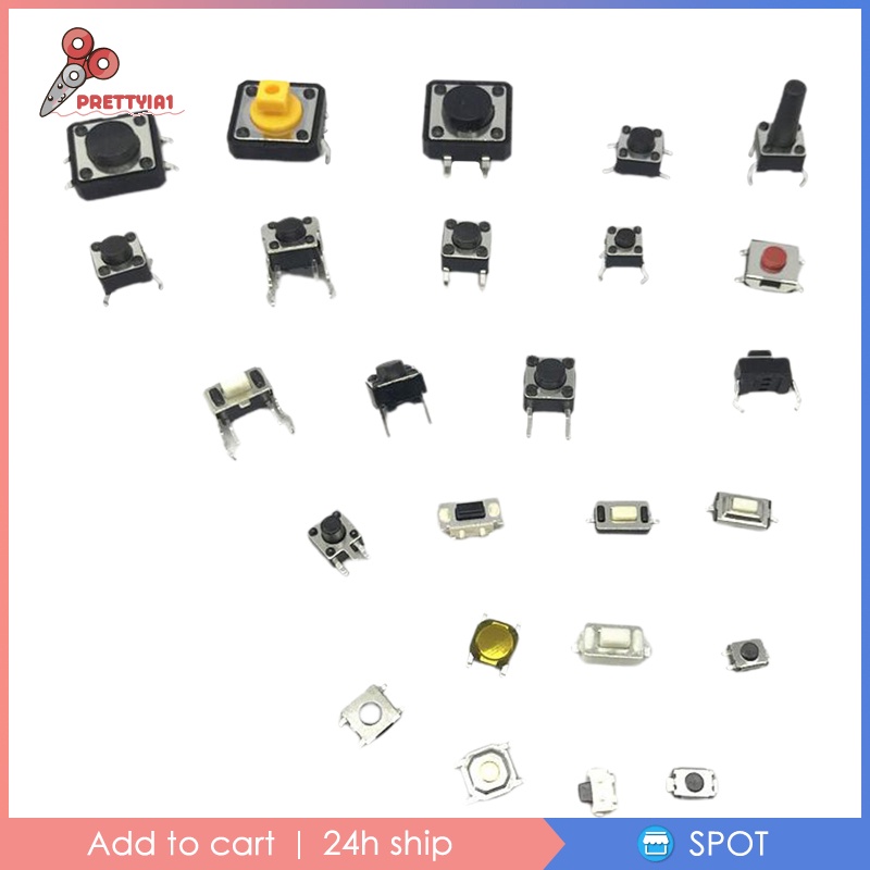 [Prettyia1] 25 Giá Trị Nút Nhấn Bằng Nút Micro Mini DIY