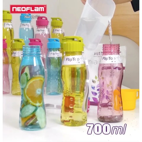 [Hàng chính hãng - Mua 5 tặng 1] Combo 5 Chai đựng nước bằng nhựa Tritan-Fliptop 700ml, Neoflam Hàn Quốc