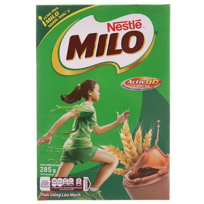 Bột thức uống lúa mạch Milo Active Go hộp 285g