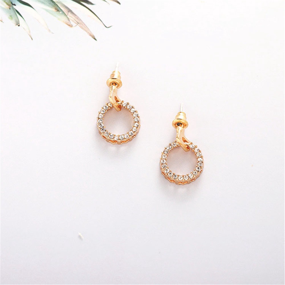 Bông Tai Tròn Đính Đá Thời Trang Cho Nữ