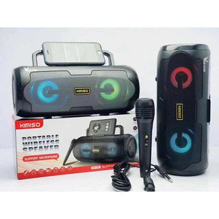 LOA BLUETOOTH KARAOKE KIMISO KM-S6 MODEL 2020(tặng kèm mic hát karaoke có dây)