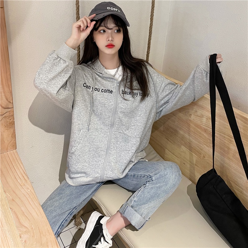 SUXI Áo Khoác Cardigan Tay Dài Dáng Rộng Thêu Họa Tiết Thời Trang Xuân Thu Cho Nữ