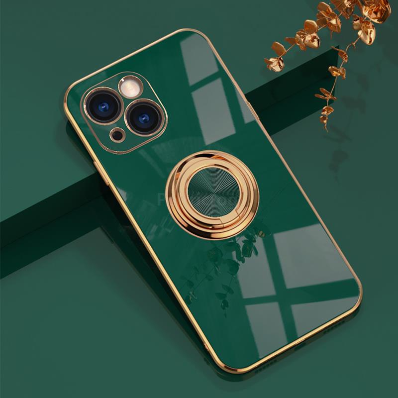 Ốp Điện Thoại Silicon Chống Sốc Có Vòng Đỡ Mạ Sang Trọng Cho iPhone 13 12 11 Pro Max XR XS Max X 8 7 Plus SE 2020