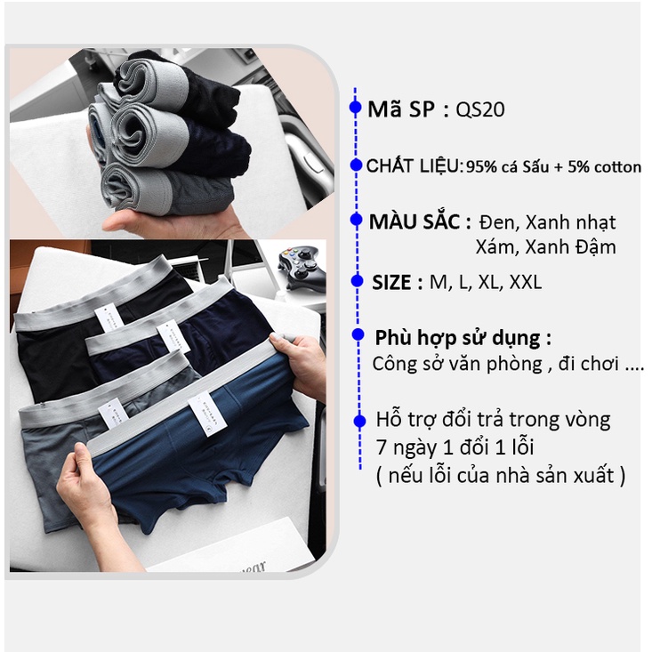 Quần sịp đùi Azila - Quần boxer vải sợi Modal kháng khuẩn Azila