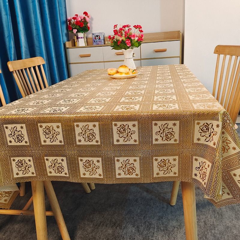Nordic Style Waterproof PVC Tablecloth, Oil-proof and Anti-scalding Rectangular Tablecloth, Household Thickened Living Room Coffee Table Tablecloth