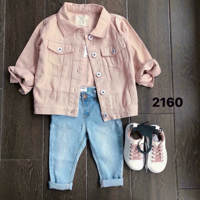 Freeship 99k TQ_Áo jean zara hồng cho bé