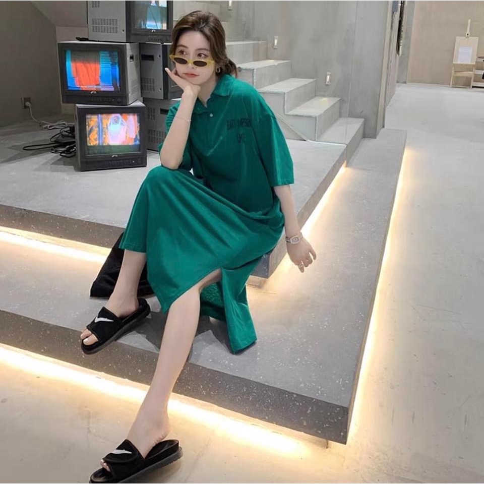 ĐẦM SUÔNG BẦU COTTON CAO CẤP DÁNG DÀI