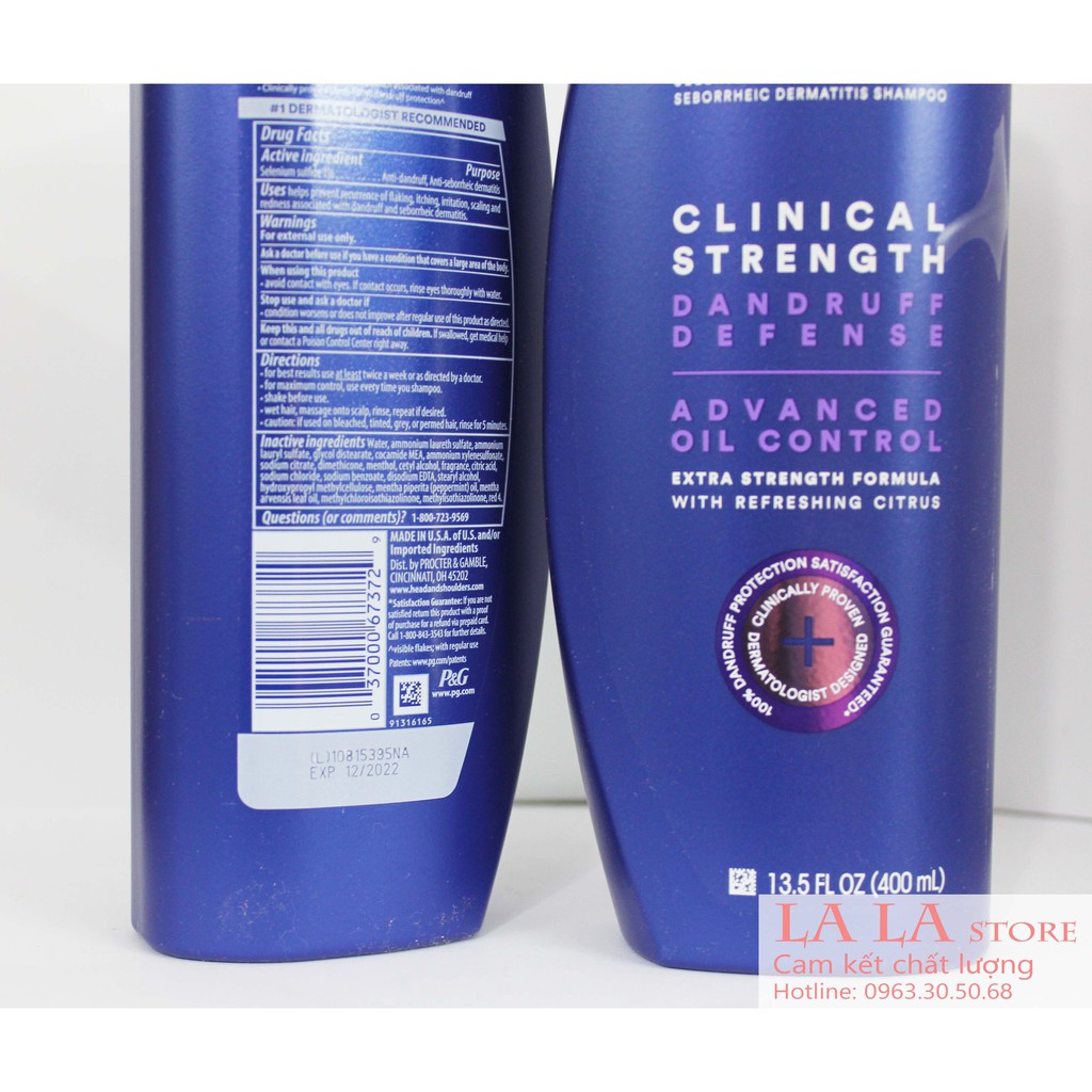 Dầu Gội Gàu Head & Shoulder Clinical Strength 400ml