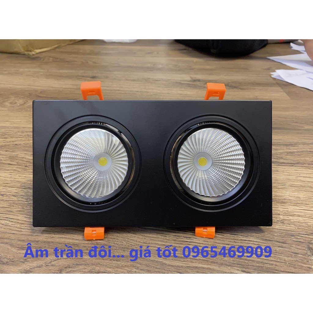 Đèn led lắp âm trần vuông 2 mắt led ( công suất 2*7w)