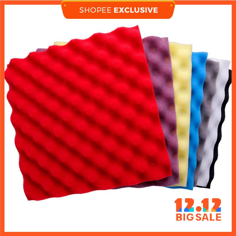 Tấm xốp dán tường bền mặt cong cách âm 30 * 30 * 3cm chuyên dùng cho phòng thu âm DIY | BigBuy360 - bigbuy360.vn
