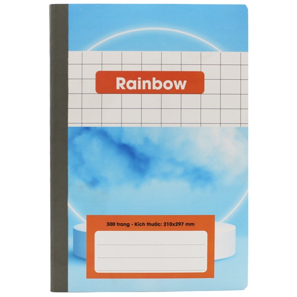 Sổ May Gáy Bìa Bồi A4 Kẻ Ngang 300 Trang Rainbow - Hải Tiến 3866 - Hình Mây