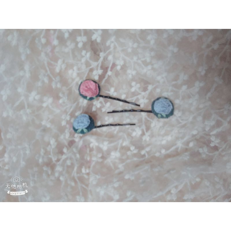 Handmade Kẹp tóc thêu hoa hồng