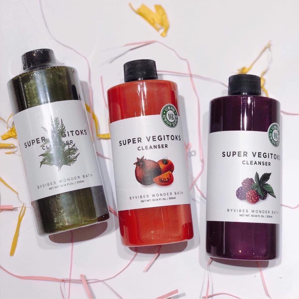 Sữa rửa mặt sủi bọt chiết xuất rau củ 3 in 1 Byvibes Wonder Bath Super Vegitoks Cleanser 300ml