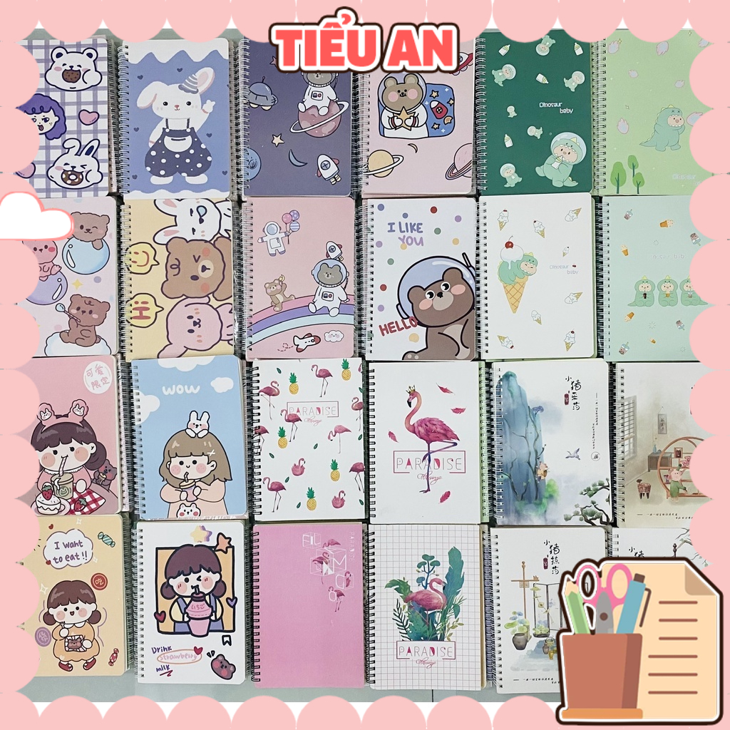 Sổ tay Lò Xo (A5) Nhiều Hình Ảnh sinh động - 120 trang (60 tờ) - Tập / Vở - 01 cuốn