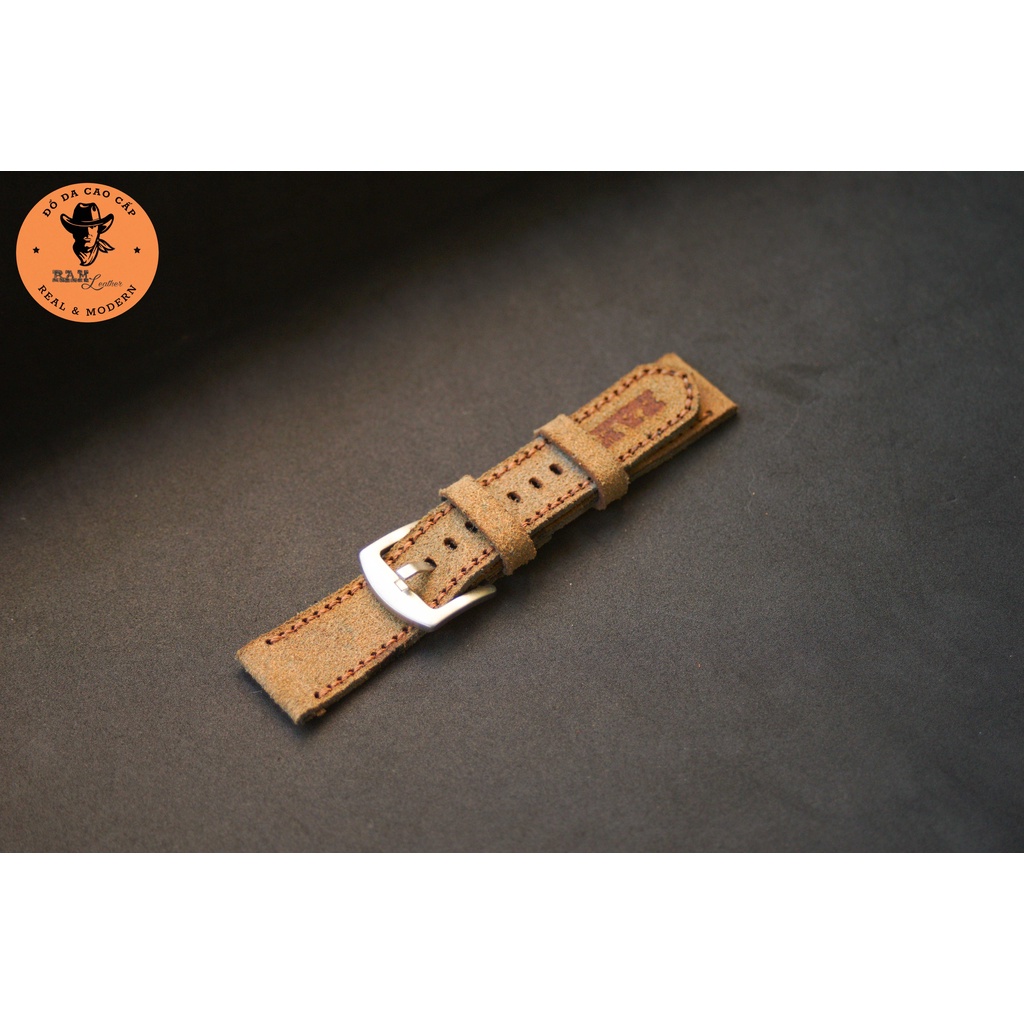 Dây đồng hồ da bò màu nâu xanh - RAM Leather Classic 1960 Bền Đẹp