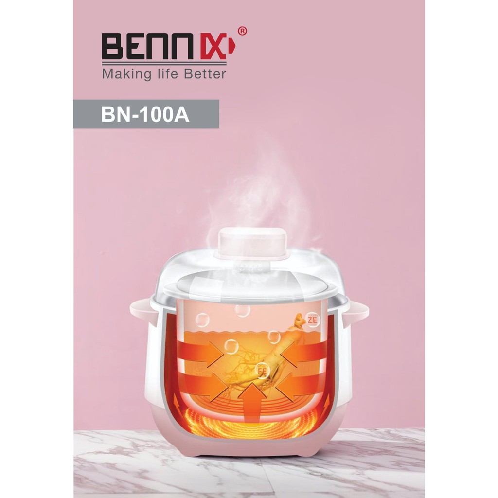 Nồi Chưng Yến, Nồi Hầm Cách Thủy Tự Động Bennix 1L ( Model: BN100A)